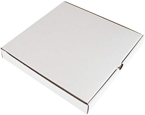We Can Source It Ltd - Heavy Duty Plain Single Wall Kraft Cardboard White 12" Pizza Boxes with Hinged Lid Takeaway Packaging - Disposable Biodegradable Recyclable - 5 Pack