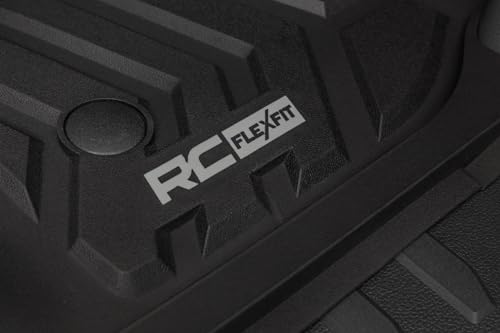 Rough Country Flex-Fit Floor Mats for Ford F-250/350 Super Duty (2017-2025) Crew Cab - Front & Rear Set, Custom All-Weather Non-Slip TPE Liners w/Spill Saver Lip by Rough Country - Image 6