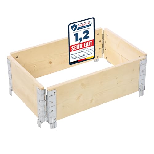 Garronda Orto Rialzato da Esterno – Fioriera in Legno Naturale, Impilabile, Pieghevole, Modulare, per Piante, Fiori, Erbe, Frutta e Verdura 1 pezzo 60x40x20 cm GD-0141