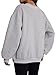 Hilinker Womens V Neck Oversized Sweatshirts Cute Pullover Drop Shoulder Long Sleeve Tops Grey X-Large