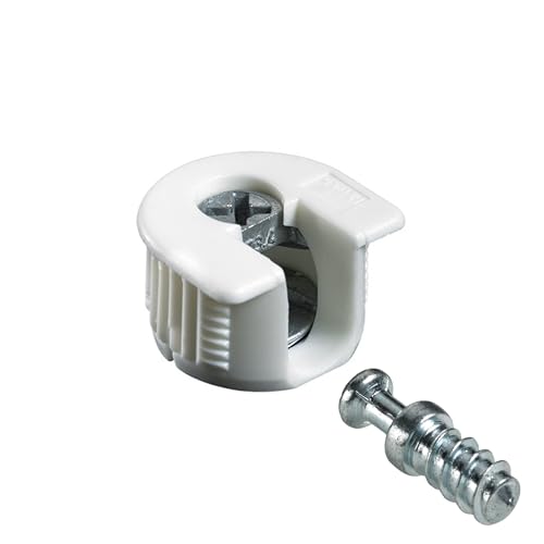 Hettich 8 Stück Exzenter Verbindungsbeschlag VB 35/16 für ausgeschnittene Bohrungen ø 20 mm Zinkdruckguss vernickelt Artikel-Nr. 89409