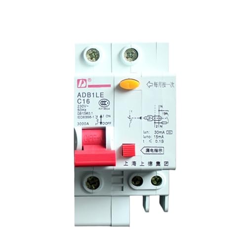 Interruptor contra fugas ADB1 DZ47LE-63-1P+N 16A para proteger el hogar de fallos eléctricos