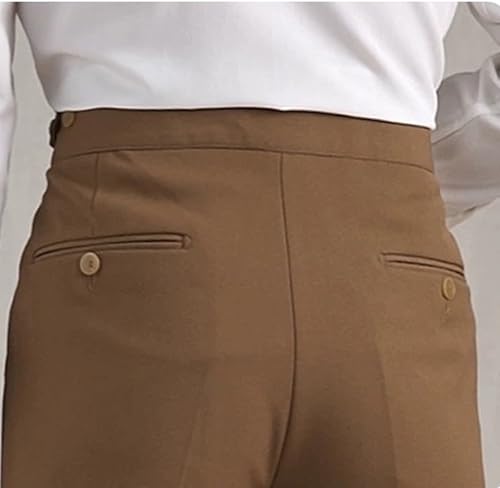 Men's Silm Fit Pant Straight Suit Modern Business Flat Front Expandable Dress Pants for Men4