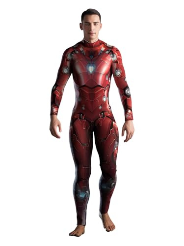 Hautico Premium Halloween Costumes for Men, Futuristic Armor Costumes, Superhero Costumes, Knight Costume Bodysuits - Made to Order (L-XL, Red Armor)