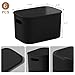ORGIDOL 8 Pack Black Storage Bins with Lids Stackable Storage Container for Organizing, Black Storage Boxes with Handle for Shelves, Cute Organizer Bins for Craft, Snacks, 9.85x6.9x5.7 inch