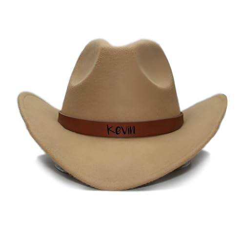 Personalized Cowboy Hat, Western Cowgirl Hat for Kids Men Women, Custom Name Baby Toddler Boys Girls Cowboy Hat - Main Image
