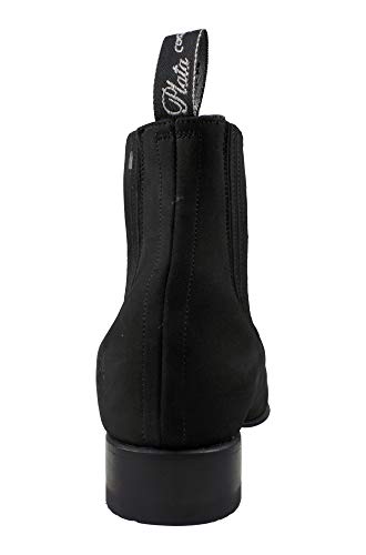 Men's Charro Cowboy Ankle Boots Nobuck Leather El Canelo Botin Charro Black3