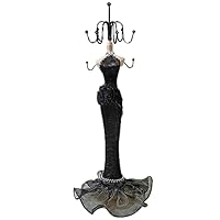 WE 15\" Mannequin Jewelry Stand Holder Sequin Jewlery Tree Organizer Display Black