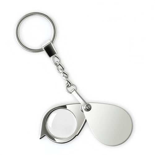 20X Mini Pocket Magnifying Glass with Keychain, Folding Pocket Jeweler's Loupe for Coin & Stamp Collection, Reading, Jewelry Appraisal and Outdoor Hobbies