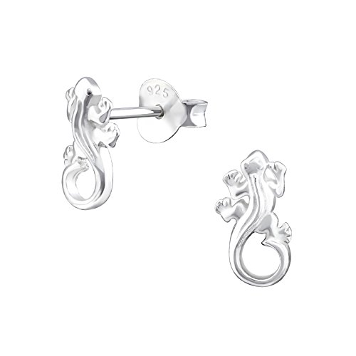 Laimons Bijou boucles d'oreilles pour femme Lézard Salamandre brillant argent sterling 925