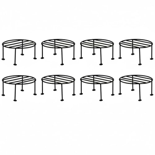 Image of Round Plant Stand (Black, Pack of 8)