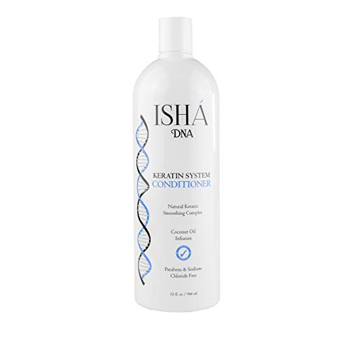 Isha Dna Keratin Treatment System Conditioner - Sulfate And Parabens Free - Perfect For Keratin Treated Hair - Keratin And Coconut Oil Infused Conditioner - For All Types Of Hair. (32 Fl Oz.) #TOP1