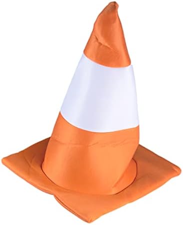 Bristol Novelty Orange & White Traffic Cone Hat, 1 Pc. - Stylish Design, Perfect for Costume Parties, Events, Stag Do, World Book Day, & More