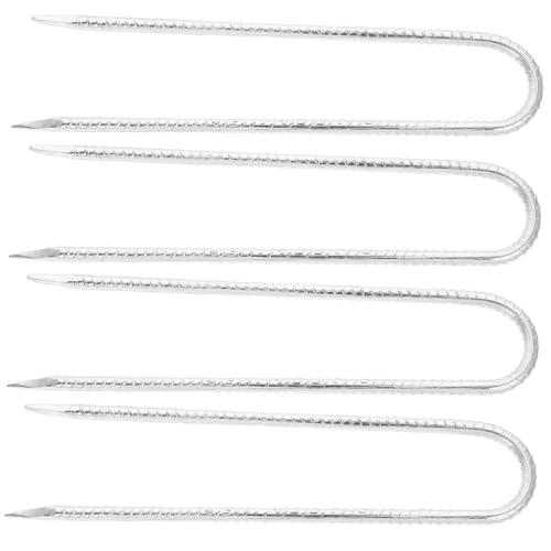 Toyvian 4pcs u Shape Heavy Duty Ground Stakes for Plant Stake Tent Pegs Garden Swing