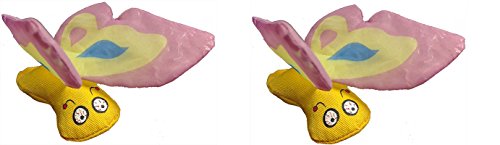 Yeowww! Duckyworld 100% ORGANIC Flower Leaf Catnip Cat Toy Butterflies (2 Toys, Purple)