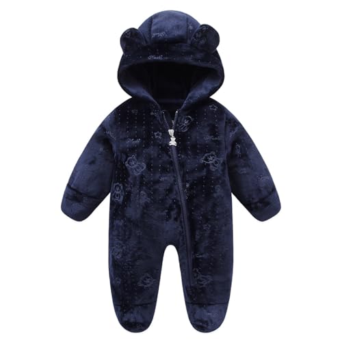 Image of Baby Fleece Jumpsuit for 0-3 Months Infant Bear Snowsuit Newborn Romper Warm Coat