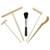 Yardwe 1 Ensemble Mini Japonais Zen Râteau De Jardin Bois Outils Méditation Sable Table Outils Micro Paysage Outils