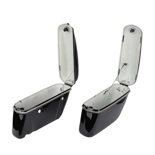 Alforjas duras de 22L con cerradura de llave, caja de almacenamiento impermeable para costado, ajuste universal negro brillante para motos cruiser y touring miniatura 4