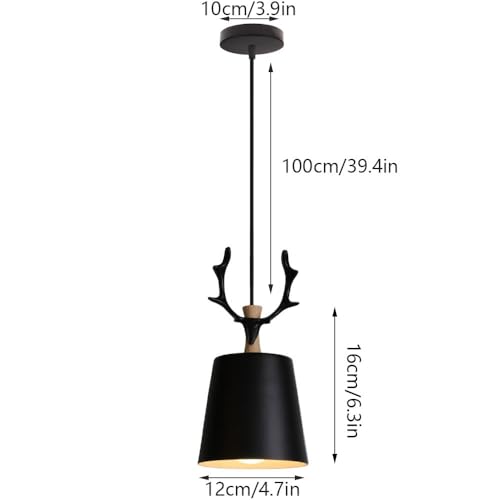 Lámpara colgante E27 de madera y metal nórdico para techo de comedor 6