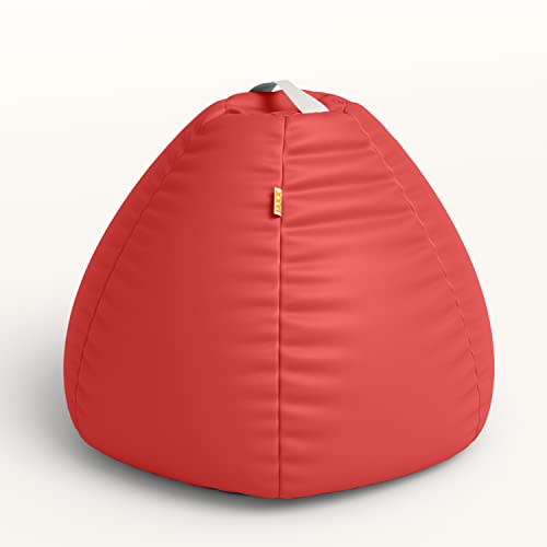 Jaxx Gumdrop Commercial Grade Bean Bag For Educational Environments, Large Size - Premium Vinyl - Red #TOP1