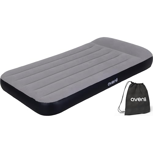 AVENLI Colchón de aire autoinflable, tamaño doble, 191 x 99 x 30 cm, 1 persona, bobina de viga, autoinflable, hasta 100 kg, color gris, cama de invitados para camping al aire libre, colchón hinchable