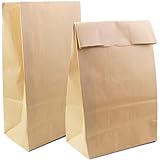 BadenBach 50 Pack 12 Lb Brown Paper Lunch Bags, 12.5" x 7" x 4.3" Large Bread Bags Bulk, Heavy Duty Kraft Paper Sacks for Grocery Wrapping, Retail Shopping, Bakery, Party Favors, Craft