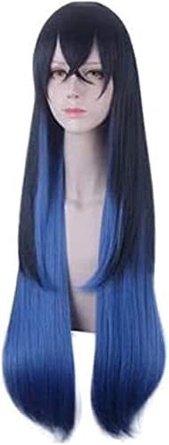 Uearlid Anime Cosplay Wigs Hashibira Inosuke Blue Gradient Sapphire Blue Long Hair Cos Wig Cosplay Anime Wig Coser