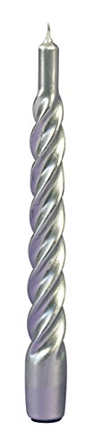 Cereria di Giorgio Risthò Lot de 6 Bougies à tartelettes laquées, Cire, Argent, 2,2 x 2,2 x 21 cm