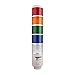 MT8C5AL-RYGBC, Stack Tower Light, 85mm Red/Yellow/Green/Blue/Clear Color 5 Stack, Steady/Flash, Pole mounting Beige Body, 25