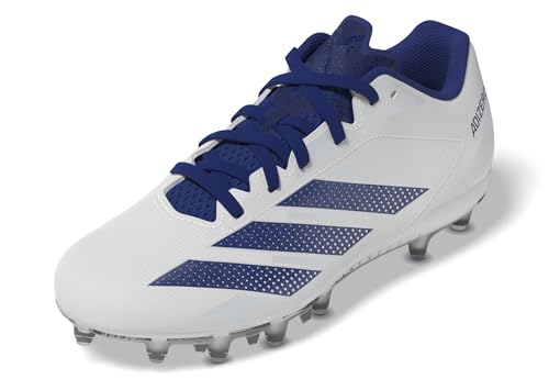 adidas Adizero Electric.2 American Football Sneaker, White/Team Royal Blue/White, 2 US Unisex Little Kid