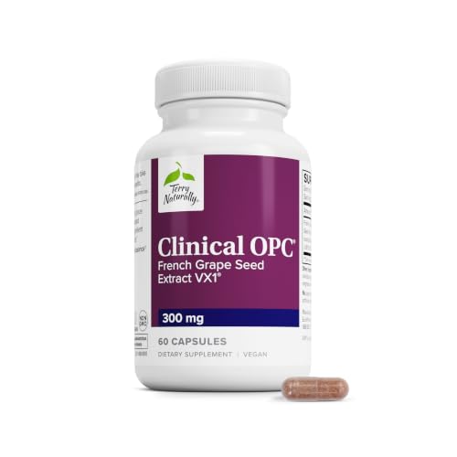Terry Naturally Clinical OPC - Cardiovascular Health & Focus Support Supplement - Dietary Supplement with Grape Seed Extract & Sunflower Lecithin - Immune Support Supplement - 300 mg 60 Softgels