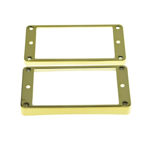 Dopro Set of 2 Plastic Humbucker Pickup Ring Pickup Mounting Frame Curved Bottom 3 * 5 for Neck and 7 * 9 for Bridge Pickup Gold