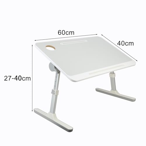 Haibinsuo Laptop Bed Tray Table, Height Angle Adjustable Laptop Bed Stand, Portable Laps Desk with Foldable Legs Foldable Laps Tablet Table for Sofa Couch Grey - Thumbnail 5