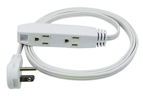 Prime Wire & Cable EC930606 6-Foot 16/3 SPT-2 3-Outlet Cord, White