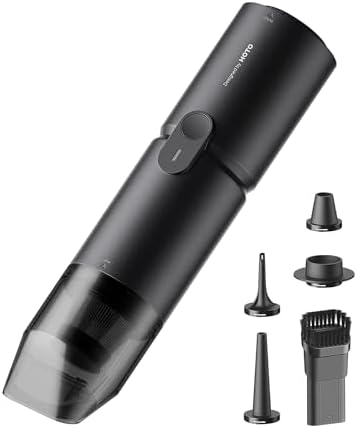 HOTO Autostaubsauger, 15000Pa, Akku Handstaubsauger mit Waschbarer Filter | 4-in-1, Mini-Luftgebläsepumpe, Tragbar Handstaubsauger für Auto, Bürotisch, Tastaturen, Kaffeemaschinen