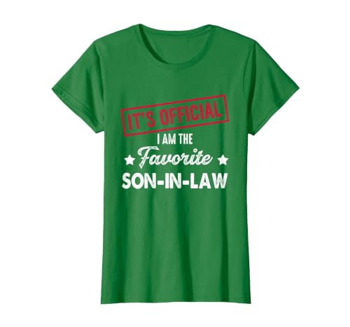 It's Official I'm The Favorite Son-in-Law T-Shirt, Women, Kelly Green, X-Small