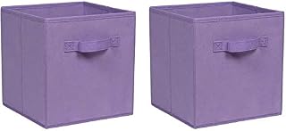 Sanery Foldable Storage Boxes Set of 4 Large Cubes with Handle Collapsible Organizer Fabric Baskets for Toys, Clothes, Books, Food and Bedding (White, set of 4)