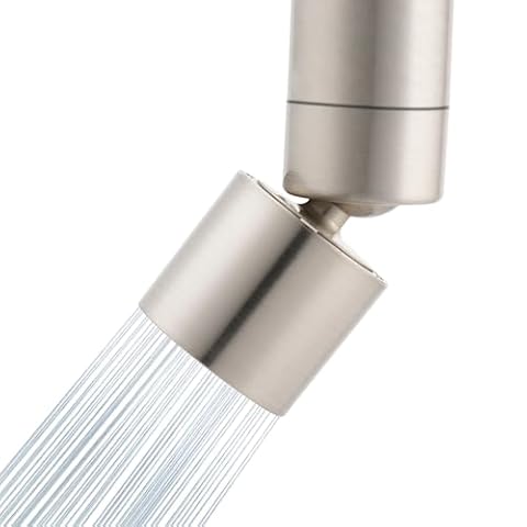 Hibbent cUPC Certified 360° Swivel Aerator with 2-Flow, Brushed Nickel — $14.39 (10% off)