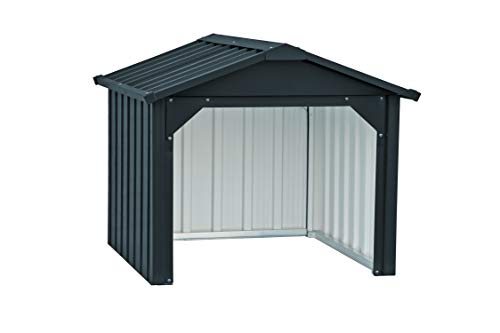 Duramax Mower Metal Garage | Cortacésped Trasero Cerrado y Estaciones de Carga de batería | Hecho de Acero galvanizado en Caliente | Impermeable y protección UV Robot cortacésped Carport, Antracita