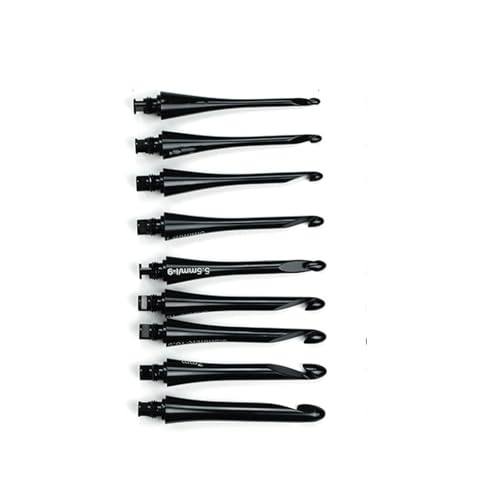 AMISENK Lot de 9 crochets en aluminium noir avec 9 têtes remplaçables pour différents poids et crochets amovibles