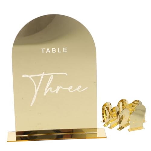 Chiffres de table mariage dorés acrylique pour éviter la confusion des invités lot 10