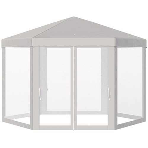 Carpa para camping y patio, blanca, 2 puertas con cierre miniatura 1