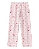 LANKMEI Girl's Pajama Pants Sleepwear Soft Fashion Lounge PJ Bottoms with Pockets, Bow Dots Pink, 9-10 Years = Tag 150