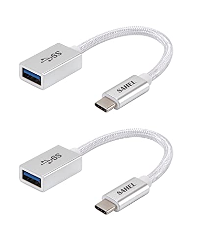 USB C to USB Adapter, 2 Pack USB C to USB3 Adapter,USB Type C to USB,Thunderbolt 3 to USB Female Adapter OTG Cable Compatible with iPad Air 2021, MacBook Pro Air (Silver)