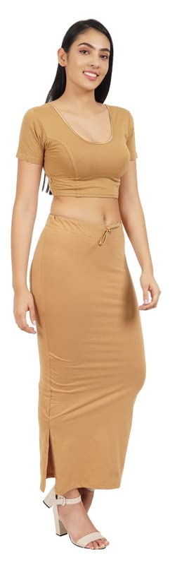 Image of Lycra Blend Cotton Saree Shapewear Petticoat for Women and Girls, Skirts Shapewear Dress for Saree