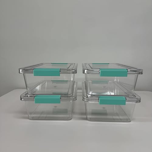 Image of Vtopmart 4 Pack 3 Qt Plastic Storage Bins with Lids