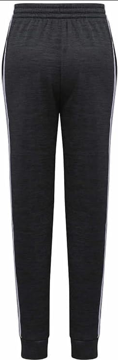 adidas Youth 3-Stripe Fleece Jogger (as1, Alpha, x_l, Regular, Heather Black/White)