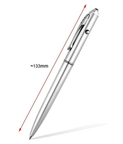 Image of Invisible Ink Magic Ball Point Pen With UV LED Light at back (Silver)