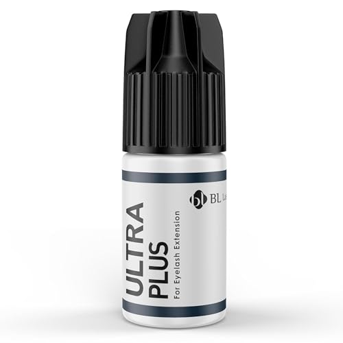 QBS BL Lashes Ultra Plus Professional Eyelash Glue | 2–3 Sec Drying Time | 7 Weeks Retention | Black Adhesive | Long Lasting Eyelash Glue | Extra Strong Bond for Extensions Salon Use (3g)