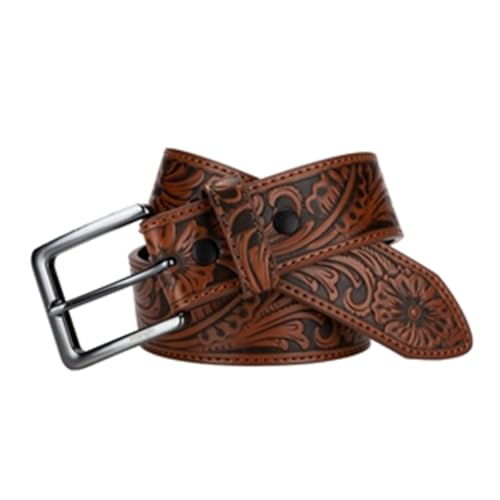 Wrangler Men's 38mm Bonded Floral Embossed with Square Buckle Belt